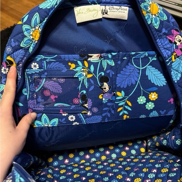 Vera Bradley Blue Dreaming of Mickey Campus Cotton Backpack Travel or school - Picture 5 of 12